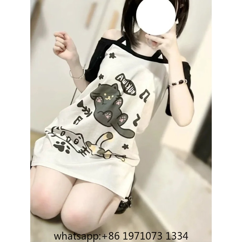 Tee Graphic Print - Japanse Patchwork Vrouwen Off Schouder Grafische
