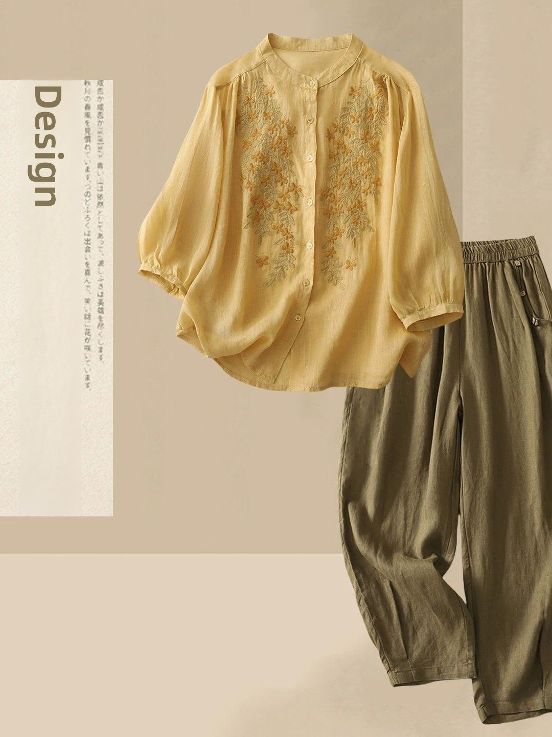 Linen Shirt Breathable - Zomer Casual Katoenen Linnen Set Dames