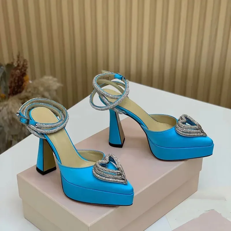 Casual Sandal Leather - Platform Kristal Liefde Decoratie Sandalen Sexy