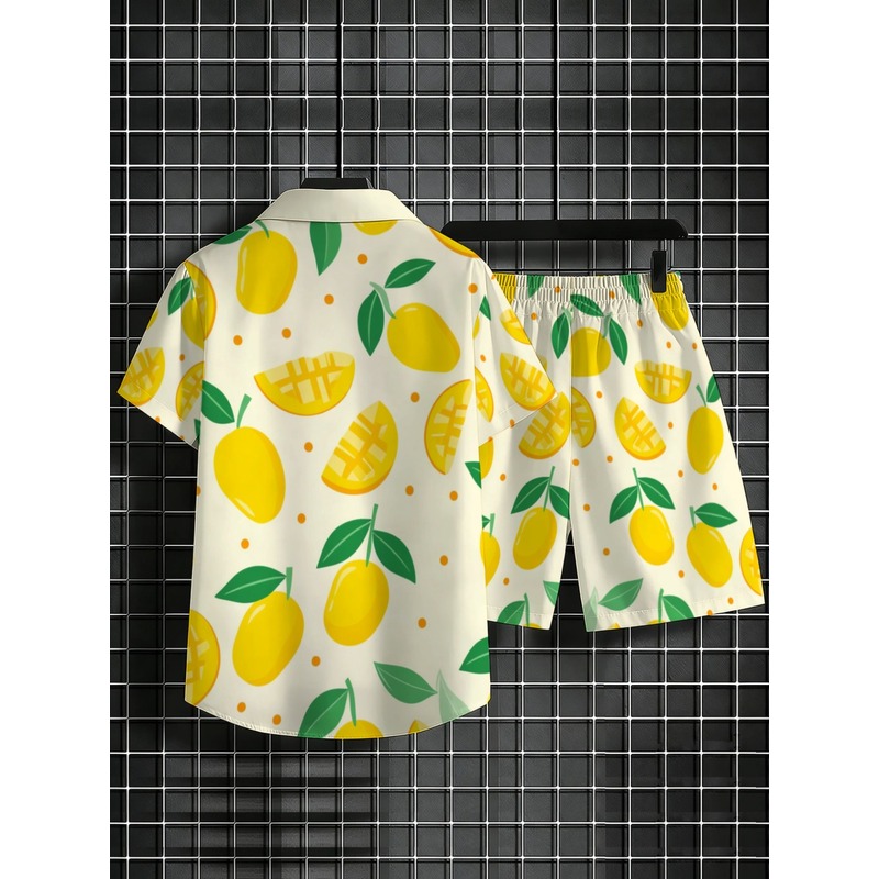 Herenset van linnenprint, shir - Short Linen Drawstring recensie en prijs